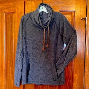 Women’s gray cowl neck pullover sweater
